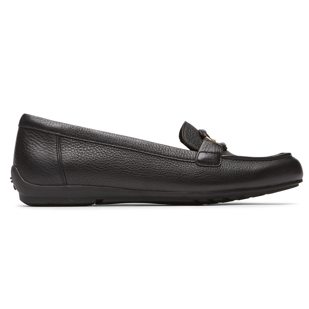 Rockport Loafers For Womens Black - Total Motion Circle Driver - FL3205984